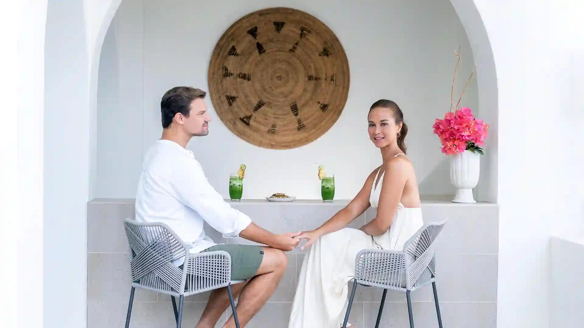 Adventurous traveler looking over Labuan Bajo landscape